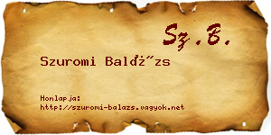 Szuromi Balázs névjegykártya